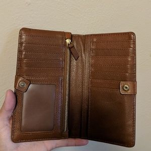 Authentic Fossil Flap Wallet- Brown Leather